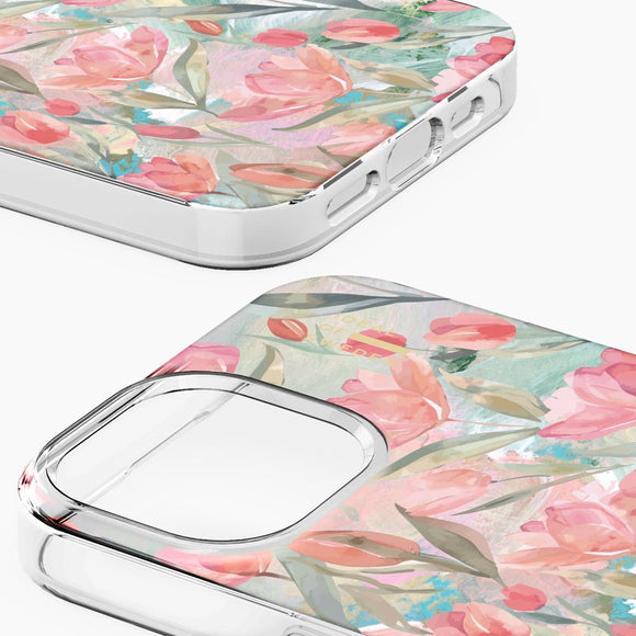iPhone 17e / 16e / 15 / 14 / 13 iDeal Of Sweden Clear Case - MagSafe Kompatibel - Tulip Bloom
