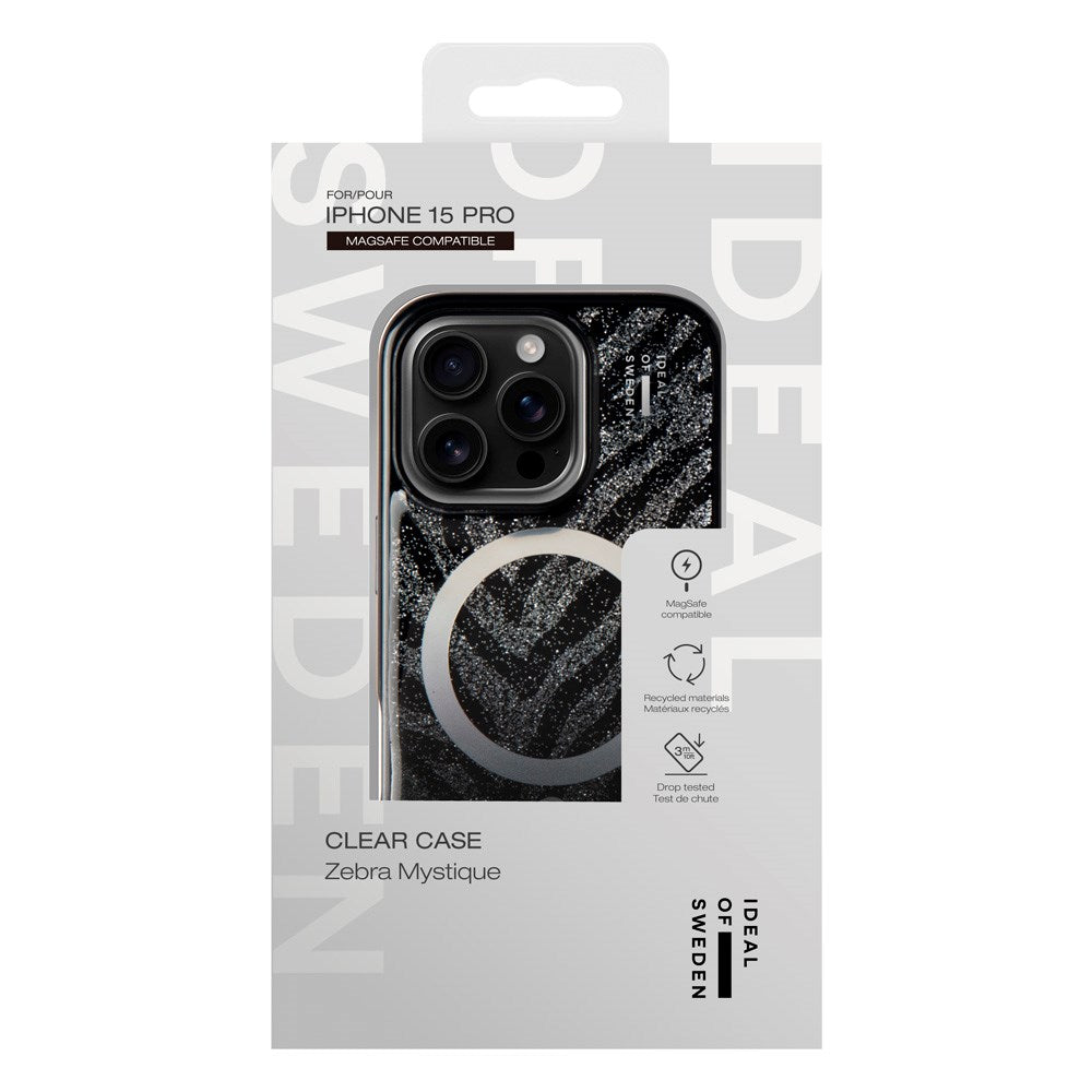 iDeal Of Sweden iPhone 15 Pro Clear Case - MagSafe Kompatibel - Zebra Mystique