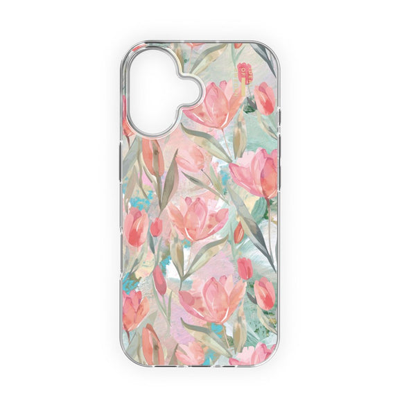 iPhone 16 iDeal Of Sweden Clear Case - MagSafe Kompatibel - Tulip Bloom
