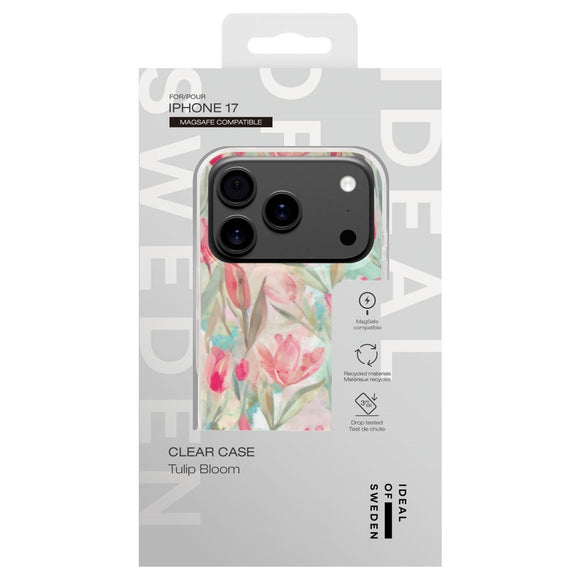 iPhone 17 iDeal Of Sweden Clear Case - MagSafe Kompatibel - Tulip Bloom