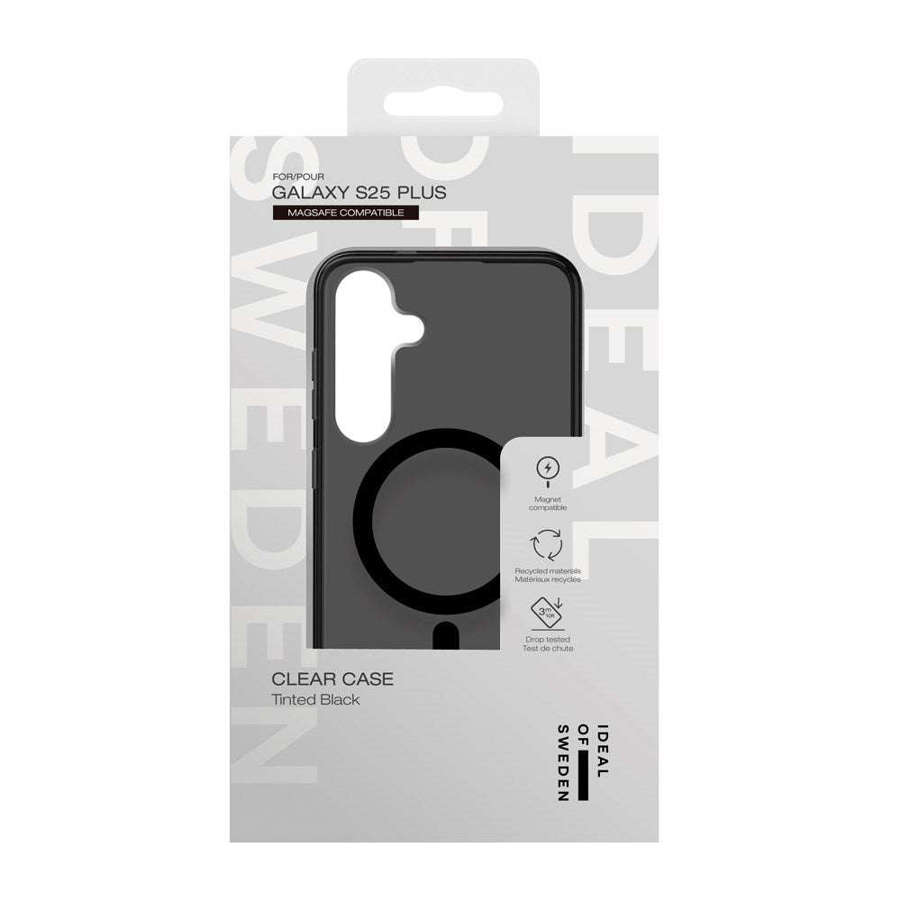 iDeal Of Sweden Samsung Galaxy S25+ (Plus) Clear Case - Trådløs Opladning - Tinted Black