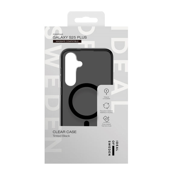 iDeal Of Sweden Samsung Galaxy S25+ (Plus) Clear Case - Trådløs Opladning - Tinted Black