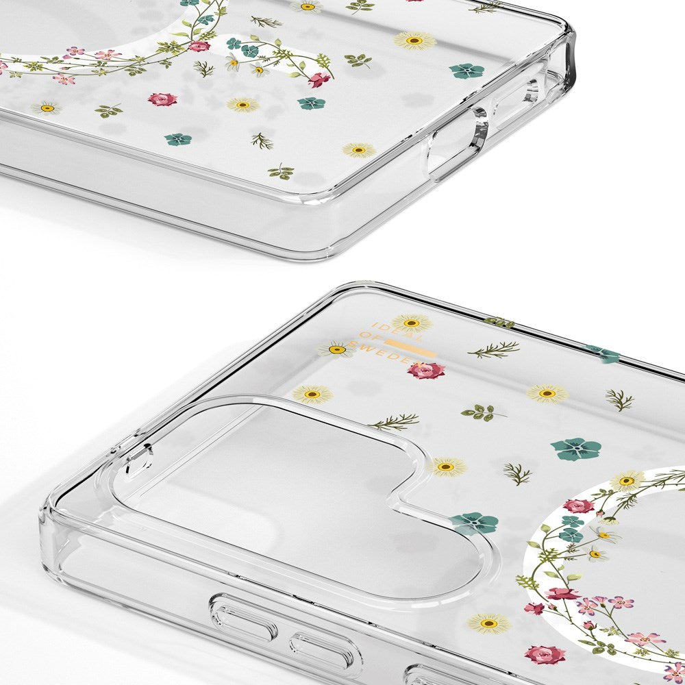 iDeal Of Sweden Samsung Galaxy S25 Clear Case - Trådløs Opladning - Petite Floral