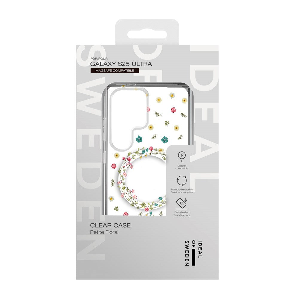 iDeal Of Sweden Samsung Galaxy S25 Clear Case - Trådløs Opladning - Petite Floral