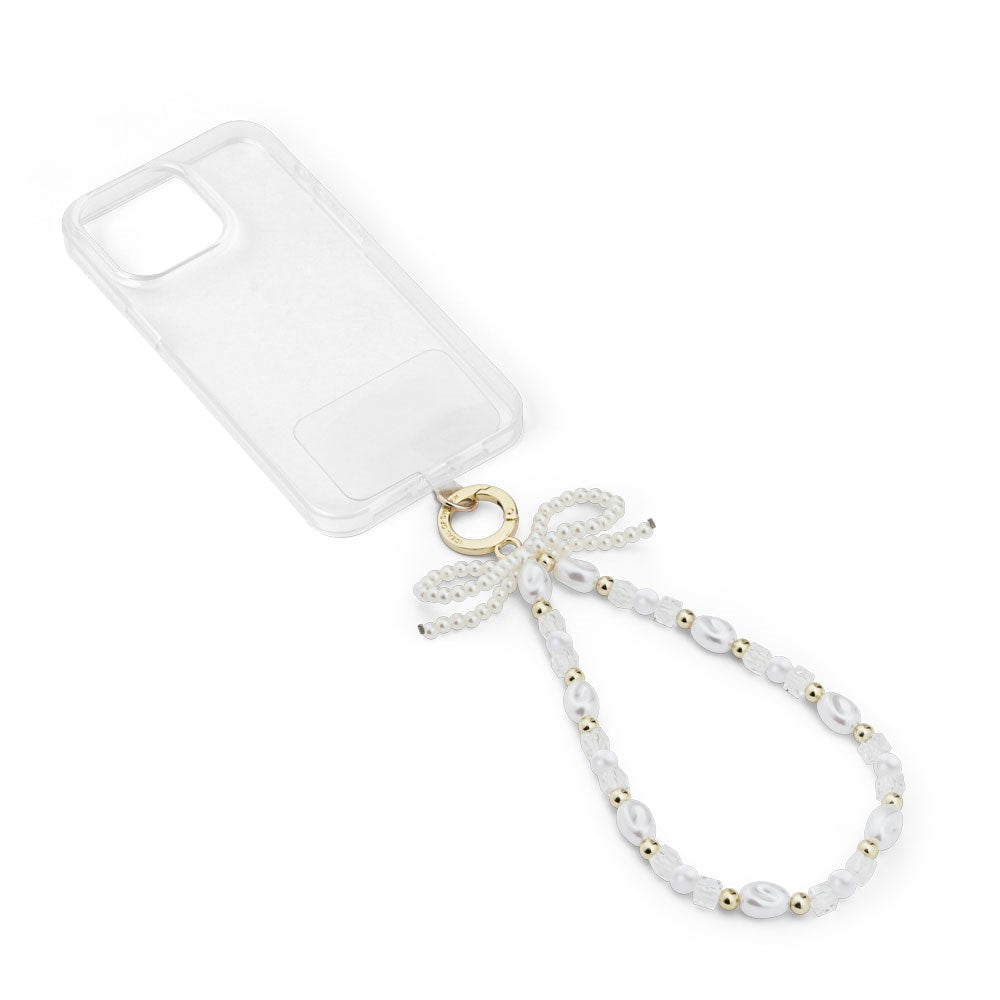 iDeal of Sweden Cord Wristlet Håndledsrem - Hvide Perler