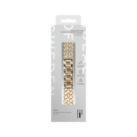 Apple Watch (42/44/SE/45/46/49mm) iDeal of Sweden Metal Urrem - Chain Gold