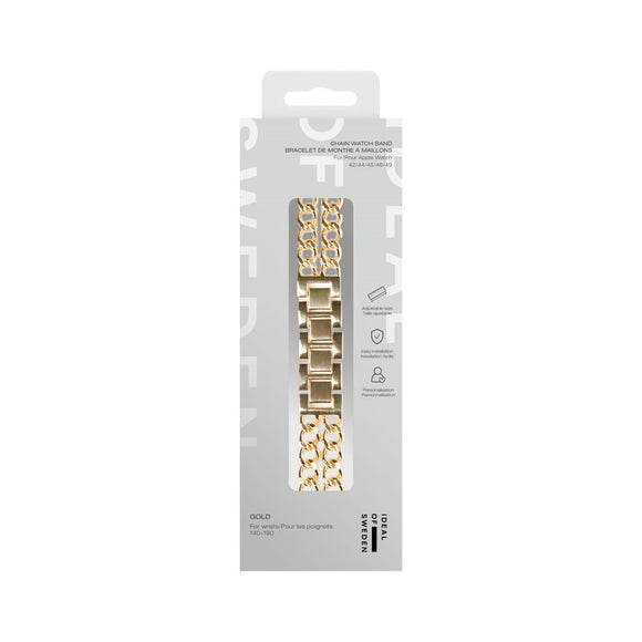 Apple Watch (42/44/SE/45/46/49mm) iDeal of Sweden Metal Urrem - Chain Gold