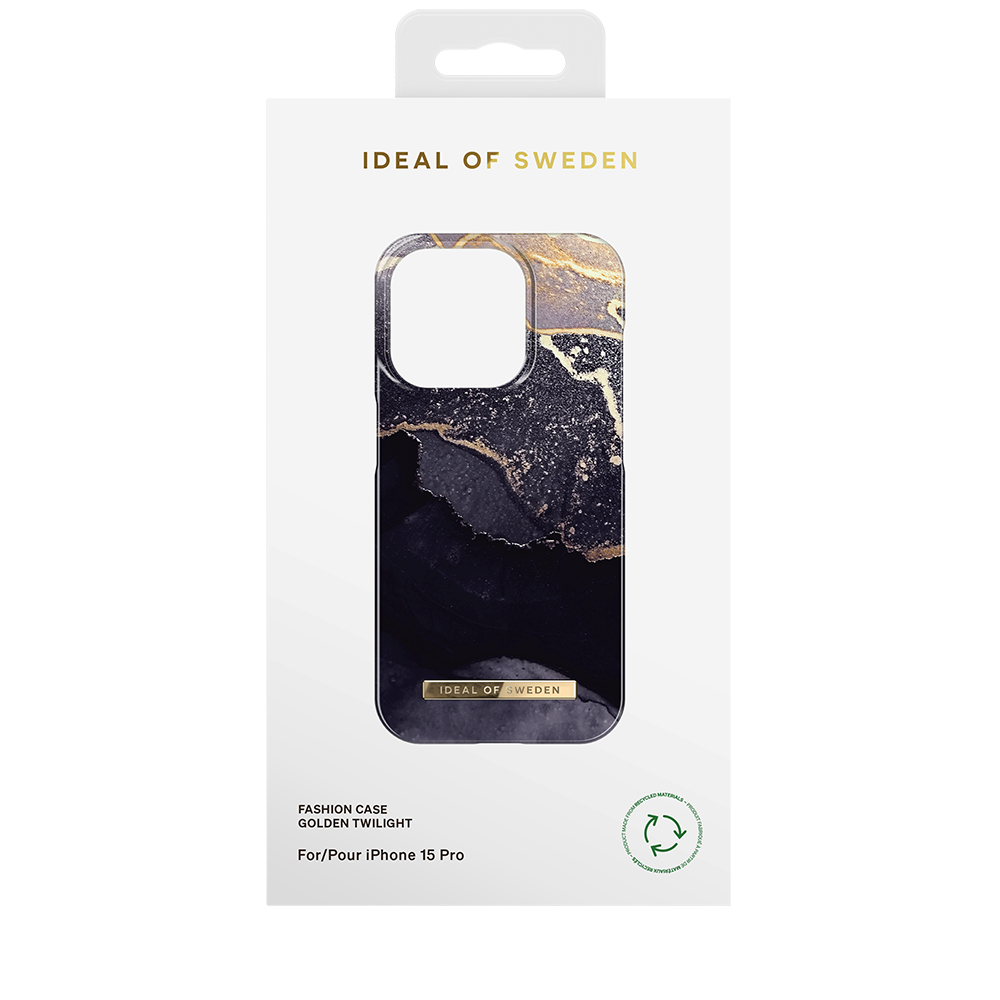 iDeal Of Sweden iPhone 15 Pro Fashion Case - Golden Twilight Marble