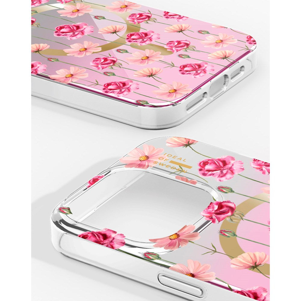 iPhone 15 Pro iDeal of Sweden Mirror Case - MagSafe Kompatibel - Rose Blush Floral