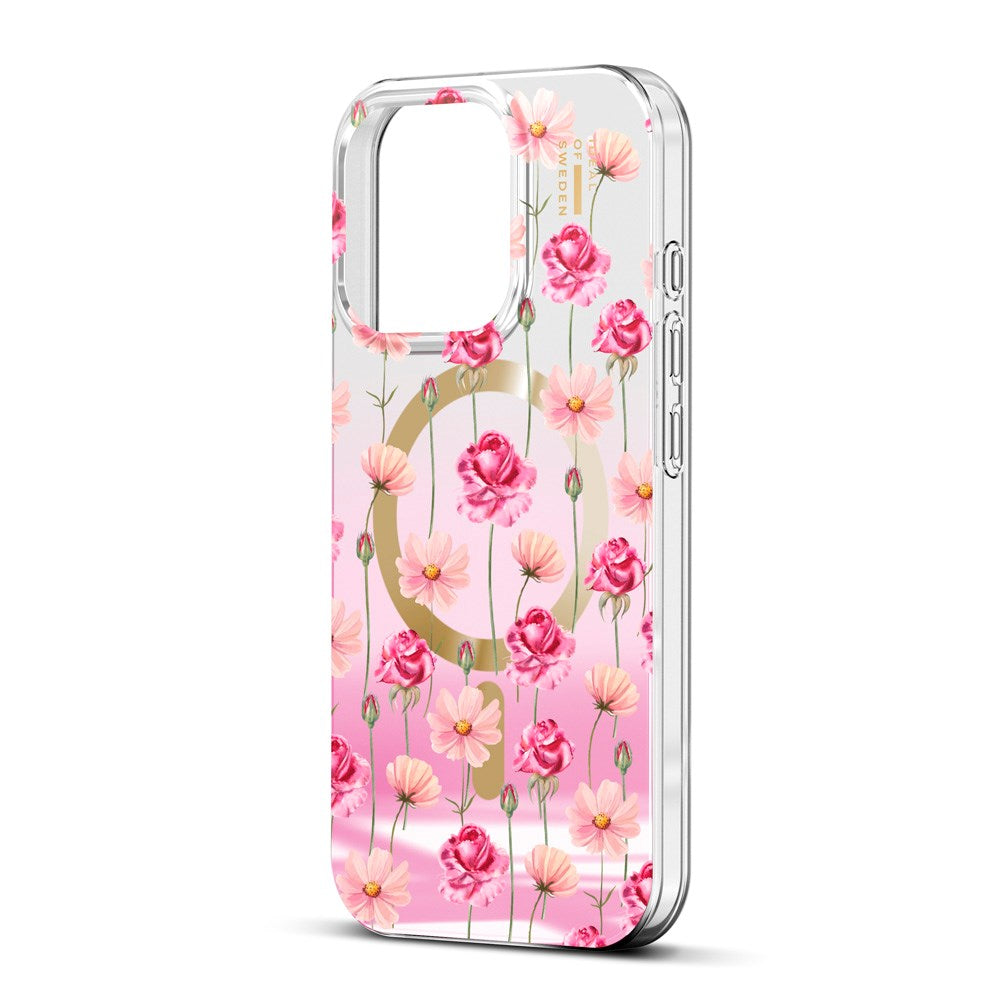 iPhone 16 Pro iDeal of Sweden Mirror Case - MagSafe Kompatibel - Rose Blush Floral