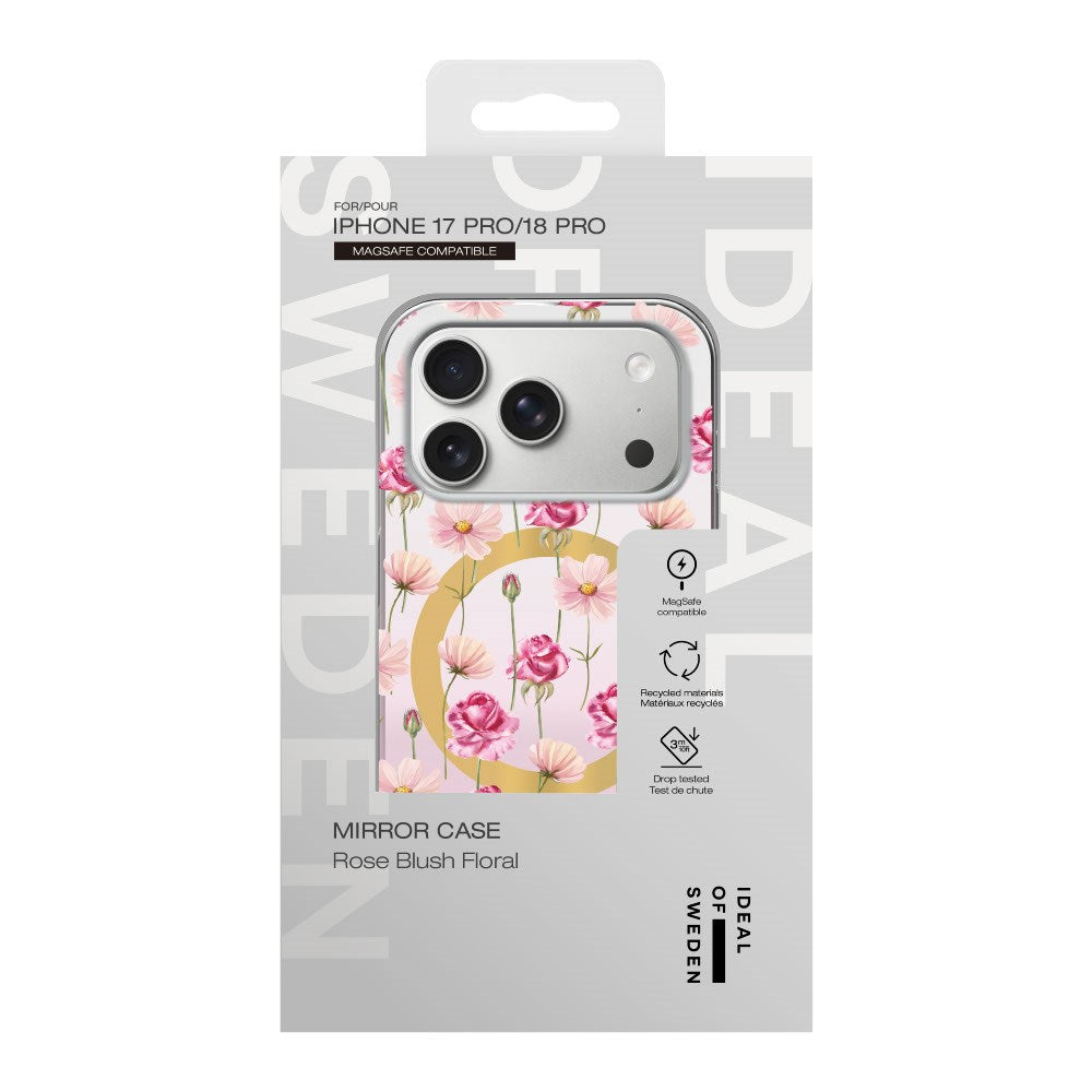 iPhone 18 Pro / 17 Pro iDeal of Sweden Mirror Case - MagSafe Kompatibel - Rose Blush Floral
