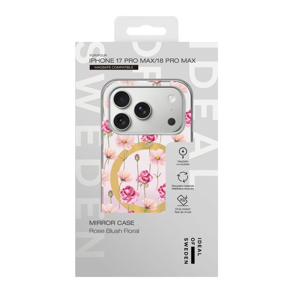 iPhone 18 Pro Max / 17 Pro Max iDeal of Sweden Mirror Case - MagSafe Kompatibel - Rose Blush Floral