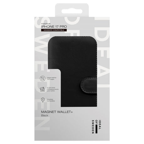 iDeal Of Sweden iPhone 17 Magnet Wallet+ Cover - MagSafe Kompatibel - Black
