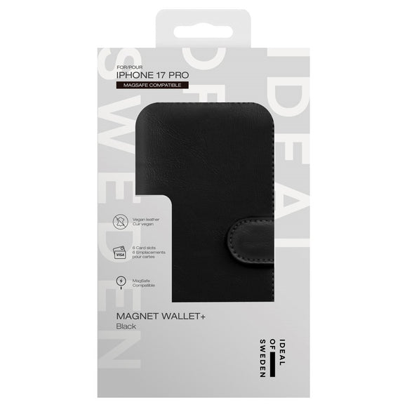 iDeal Of Sweden iPhone 17 Magnet Wallet+ Cover - MagSafe Kompatibel - Black