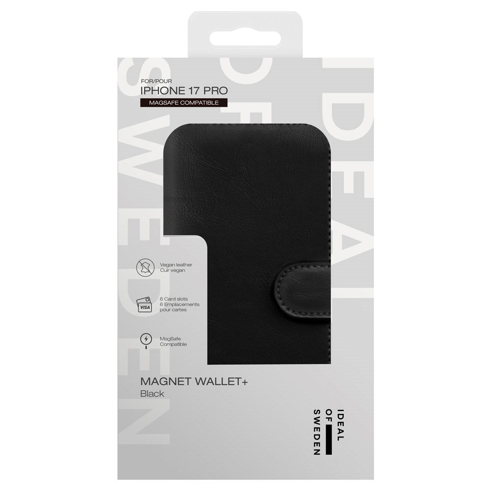 iDeal Of Sweden iPhone 17 Pro Magnet Wallet+ Cover - MagSafe Kompatibel - Black