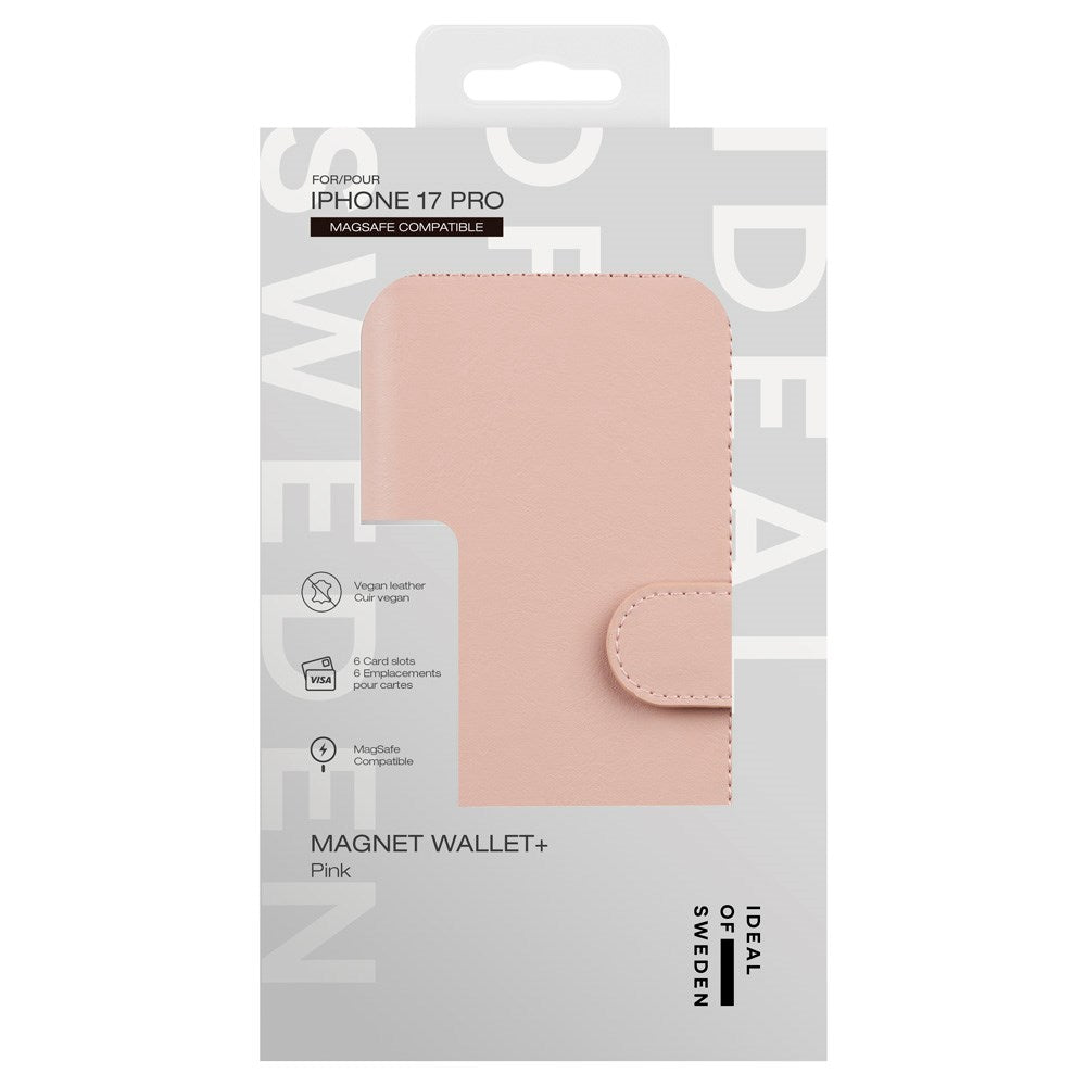 iDeal Of Sweden iPhone 17 Pro Magnet Wallet+ Cover - MagSafe Kompatibel - Pink