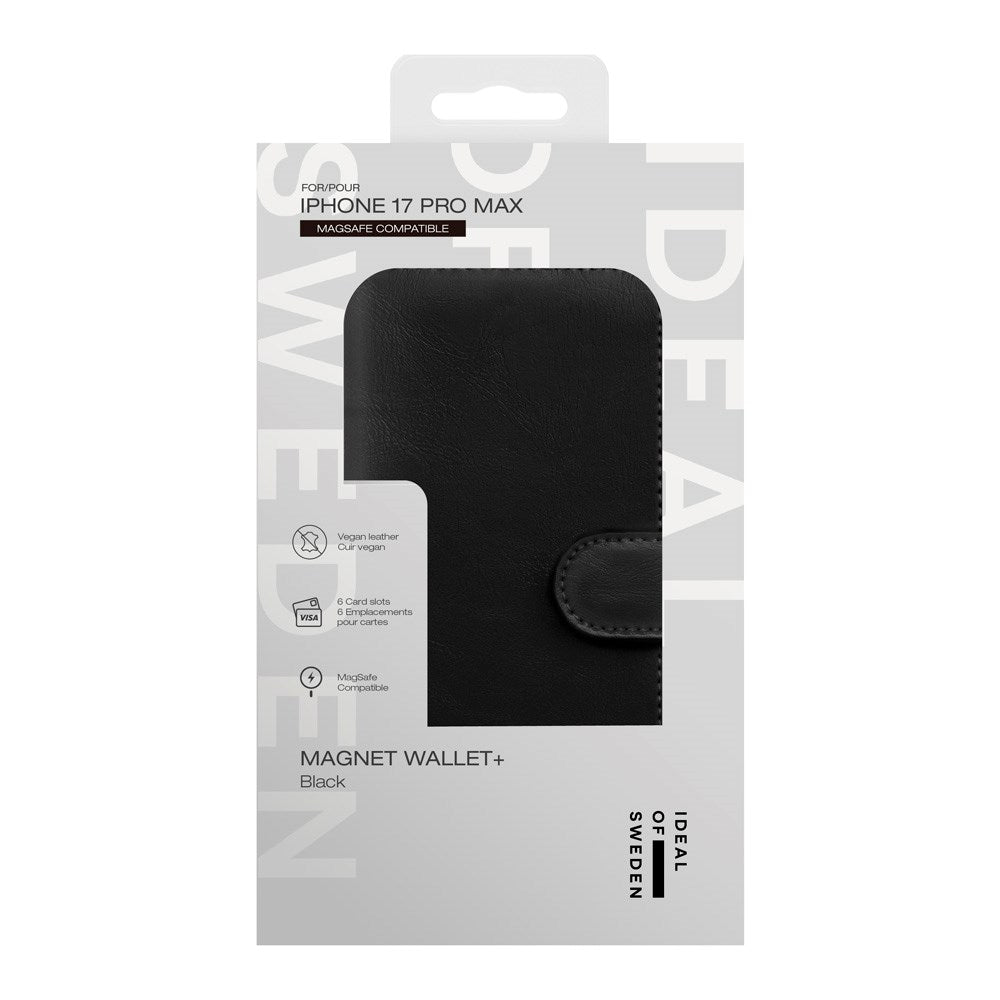 iDeal Of Sweden iPhone 17 Pro Max Magnet Wallet+ Cover - MagSafe Kompatibel - Black