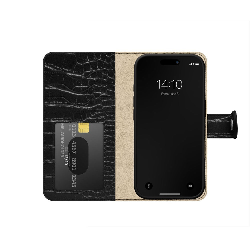iPhone 18 Pro / 17 Pro iDeal Of Sweden Magnet Wallet+ Cover - MagSafe Kompatibel - Black Croco