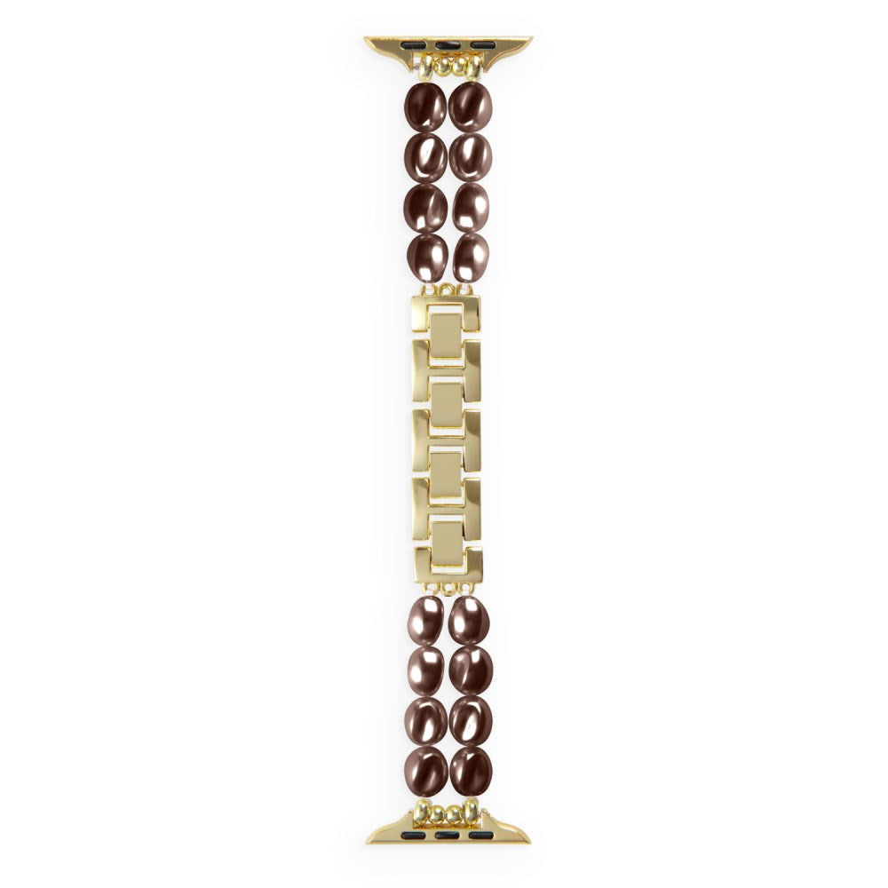 Apple Watch (42/44/SE/45/46/49mm) iDeal of Sweden Resin Urrem - Salted Caramel Pearl