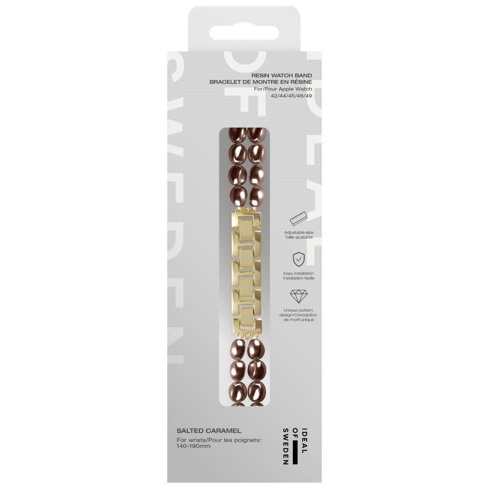 Apple Watch (42/44/SE/45/46/49mm) iDeal of Sweden Resin Urrem - Salted Caramel Pearl