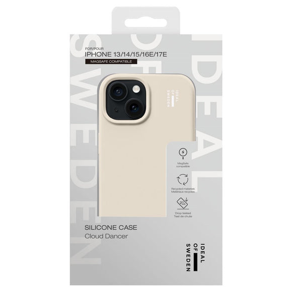 iPhone 17e / 16e / 15 / 14 / 13 iDeal Of Sweden Silicone Case - MagSafe Kompatibel - Cloud Dancer