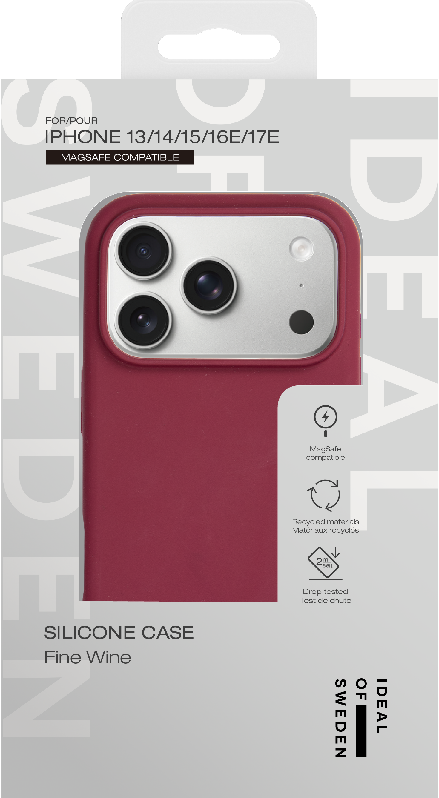 iPhone 17e / 16e / 15 / 14 / 13 iDeal Of Sweden Silicone Case - MagSafe Kompatibel - Fine Wine