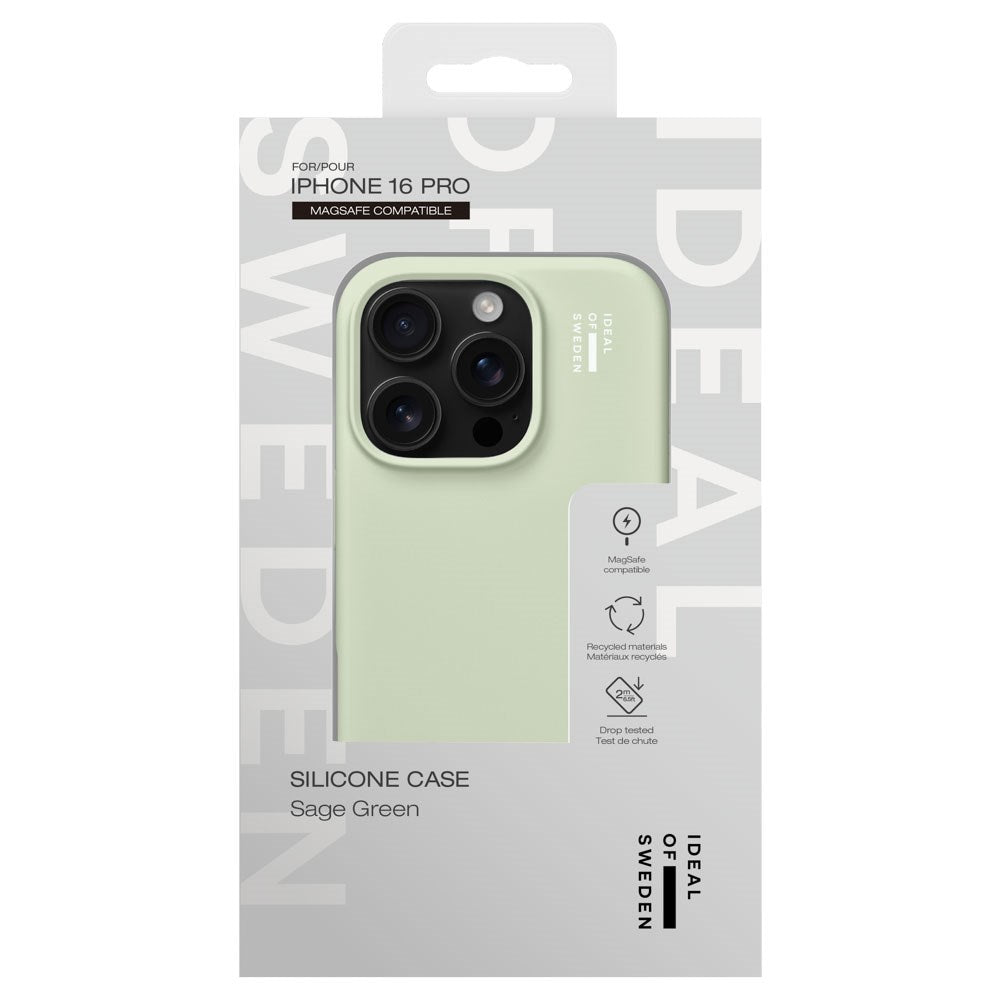 iPhone 16 Pro iDeal Of Sweden Silicone Case - MagSafe Kompatibel - Sage Green