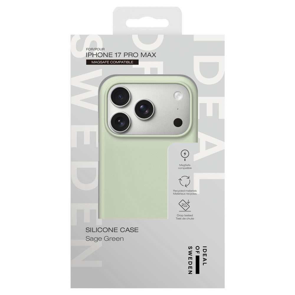 iPhone 17 Pro Max iDeal Of Sweden Silicone Case - MagSafe Kompatibel - Sage Green