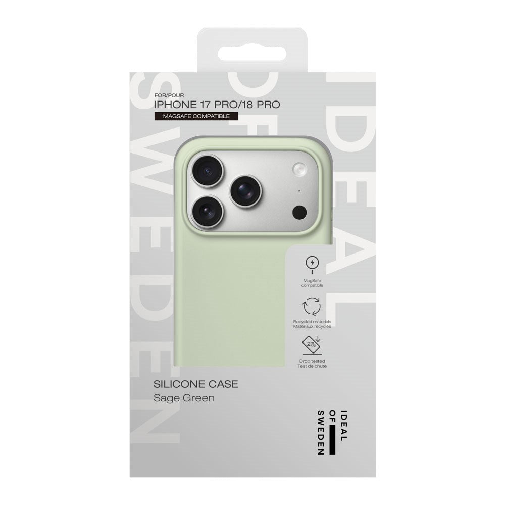 iPhone 18 Pro / 17 Pro iDeal Of Sweden Silicone Case - MagSafe Kompatibel - Sage Green
