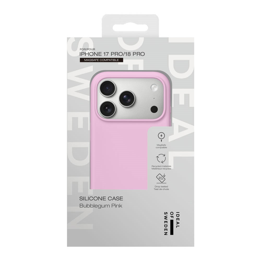 iPhone 18 Pro / 17 Pro iDeal Of Sweden Silicone Case - MagSafe Kompatibel - Bubblegum Pink