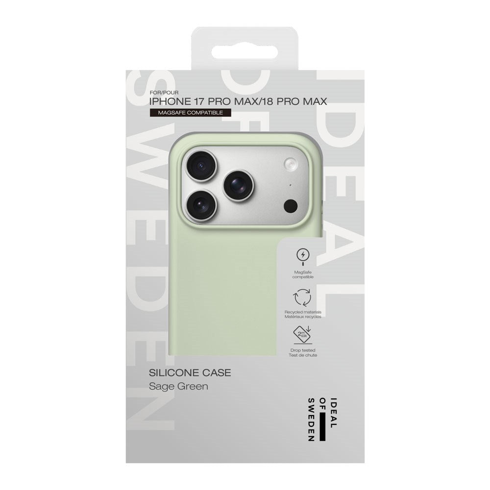 iPhone 18 Pro Max / 17 Pro Max iDeal Of Sweden Silicone Case - MagSafe Kompatibel - Sage Green