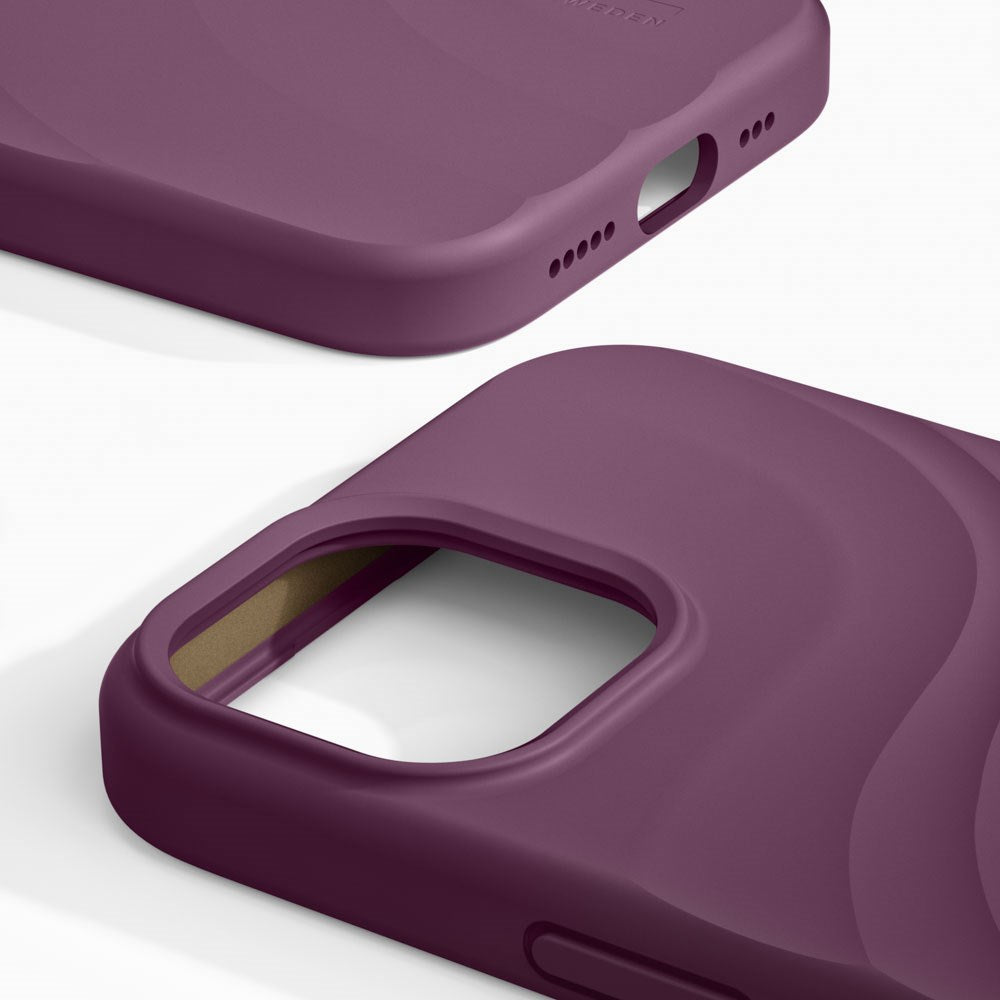 iPhone 17e / 16e / 15 / 14 / 13 iDeal of Sweden Soft Swirl Silicone Case - MagSafe Kompatibel - Velvet Plum