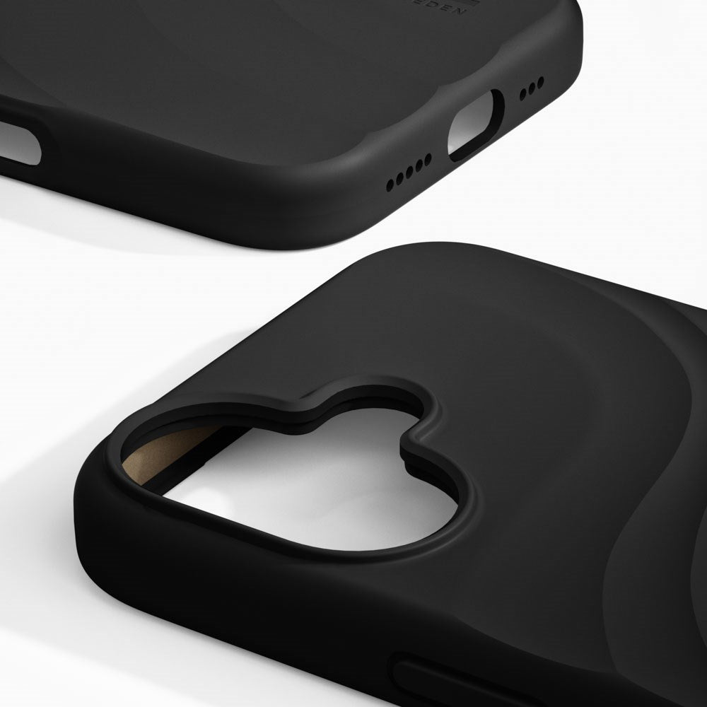 iPhone 16 iDeal of Sweden Soft Swirl Silicone Case - MagSafe Kompatibel - Velvet Black