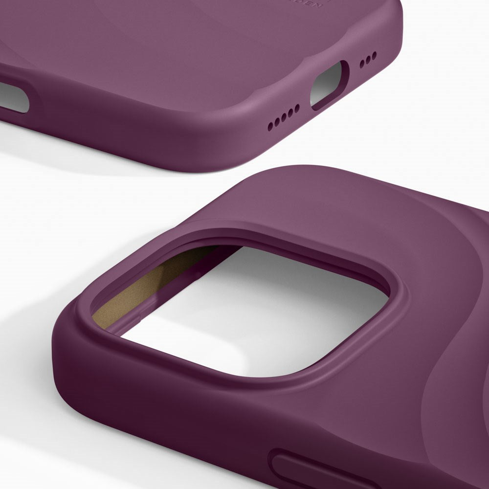 iPhone 16 Pro iDeal of Sweden Soft Swirl Silicone Case - MagSafe Kompatibel - Velvet Plum