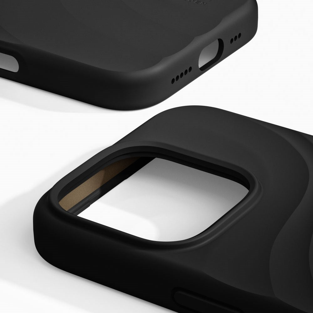 iPhone 16 Pro iDeal of Sweden Soft Swirl Silicone Case - MagSafe Kompatibel - Velvet Black