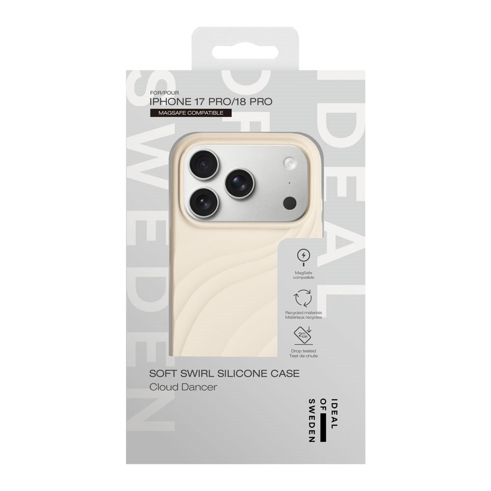 iPhone 18 Pro / 17 Pro iDeal of Sweden Soft Swirl Silicone Case - MagSafe Kompatibel - Cloud Dancer