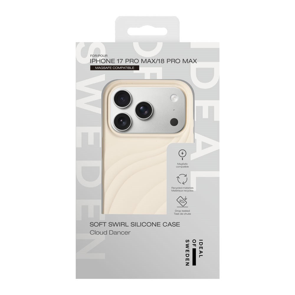 iPhone 18 Pro Max / 17 Pro Max iDeal of Sweden Soft Swirl Silicone Case - MagSafe Kompatibel - Cloud Dancer