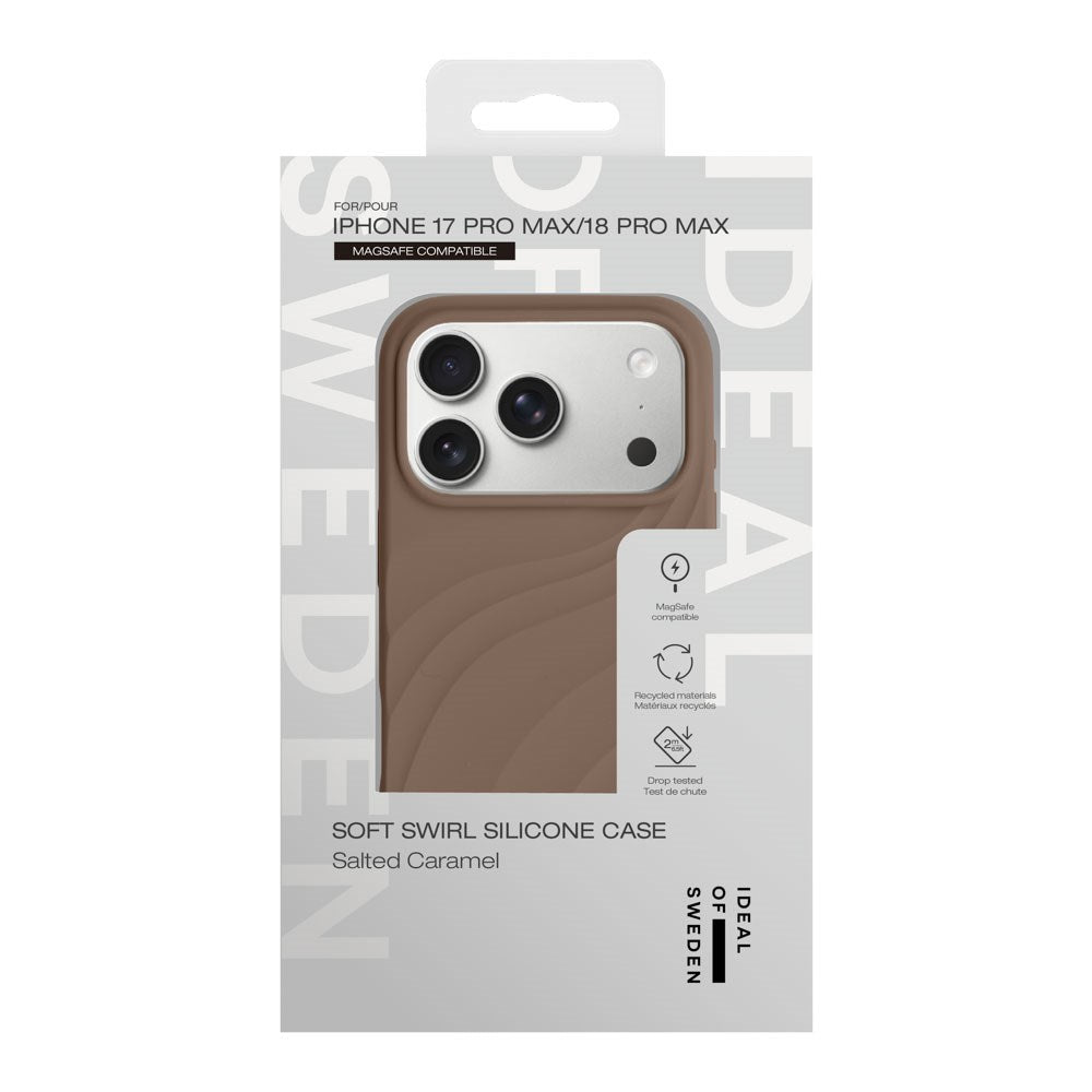 iPhone 18 Pro Max / 17 Pro Max iDeal of Sweden Soft Swirl Silicone Case - MagSafe Kompatibel - Salted Caramel