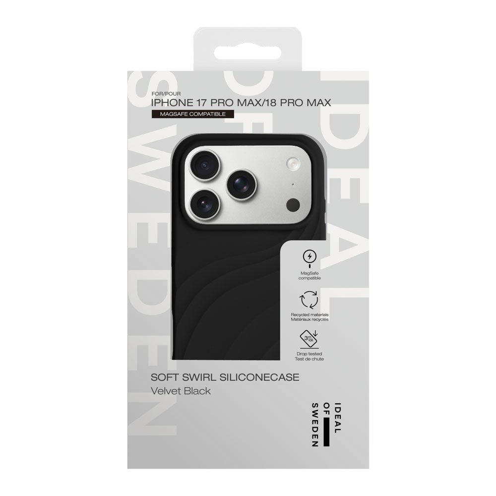 iPhone 18 Pro Max / 17 Pro Max iDeal of Sweden Soft Swirl Silicone Case - MagSafe Kompatibel - Velvet Black