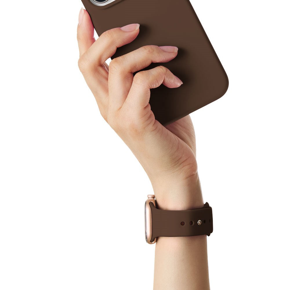 Apple Watch (38/40/SE/41/42mm) iDeal of Sweden Silikone Urrem - Str. S/M - Mocha Mousse