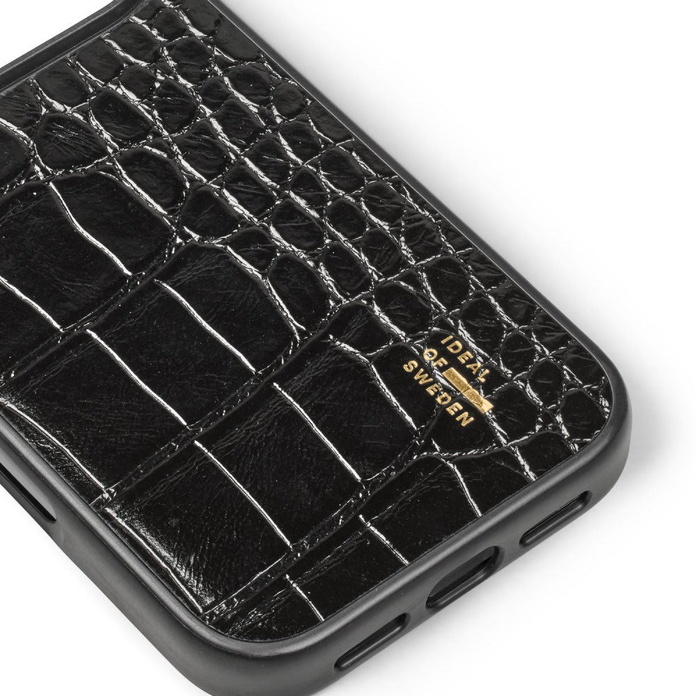 iPhone 18 Pro / 17 Pro iDeal of Sweden Vegan Leather Case - MagSafe Kompatibel - Black Croco