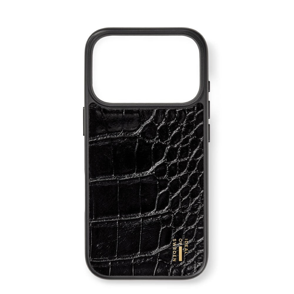 iPhone 18 Pro / 17 Pro iDeal of Sweden Vegan Leather Case - MagSafe Kompatibel - Black Croco