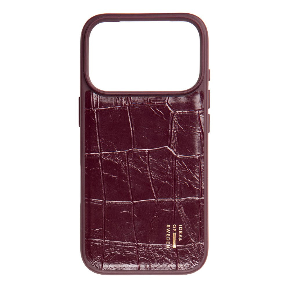 iPhone 18 Pro / 17 Pro iDeal of Sweden Vegan Leather Case - MagSafe Kompatibel - Fine Wine Croco