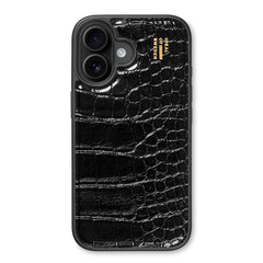 iDeal Of Sweden iPhone 16 Vegan Leather Case - MagSafe Kompatibel - Black Croco