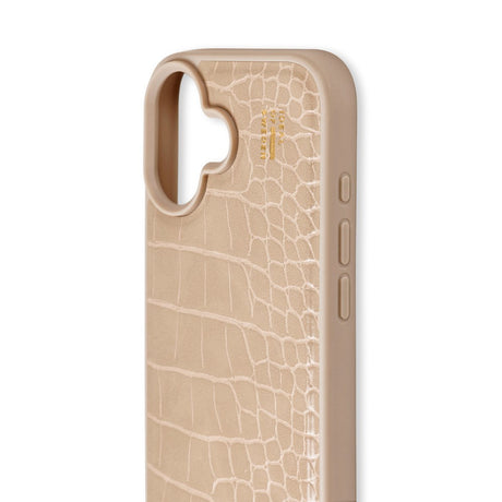 iDeal Of Sweden iPhone 16 Vegan Leather Case - MagSafe Kompatibel - Warm Beige Croco