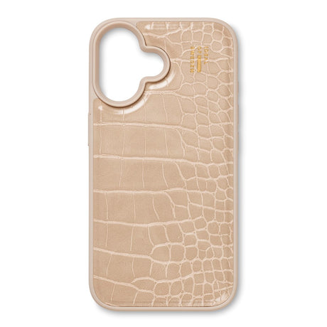 iDeal Of Sweden iPhone 16 Vegan Leather Case - MagSafe Kompatibel - Warm Beige Croco