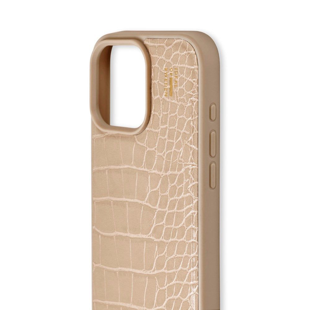 iDeal Of Sweden iPhone 16 Pro Vegan Leather Case - MagSafe Kompatibel - Warm Beige Croco