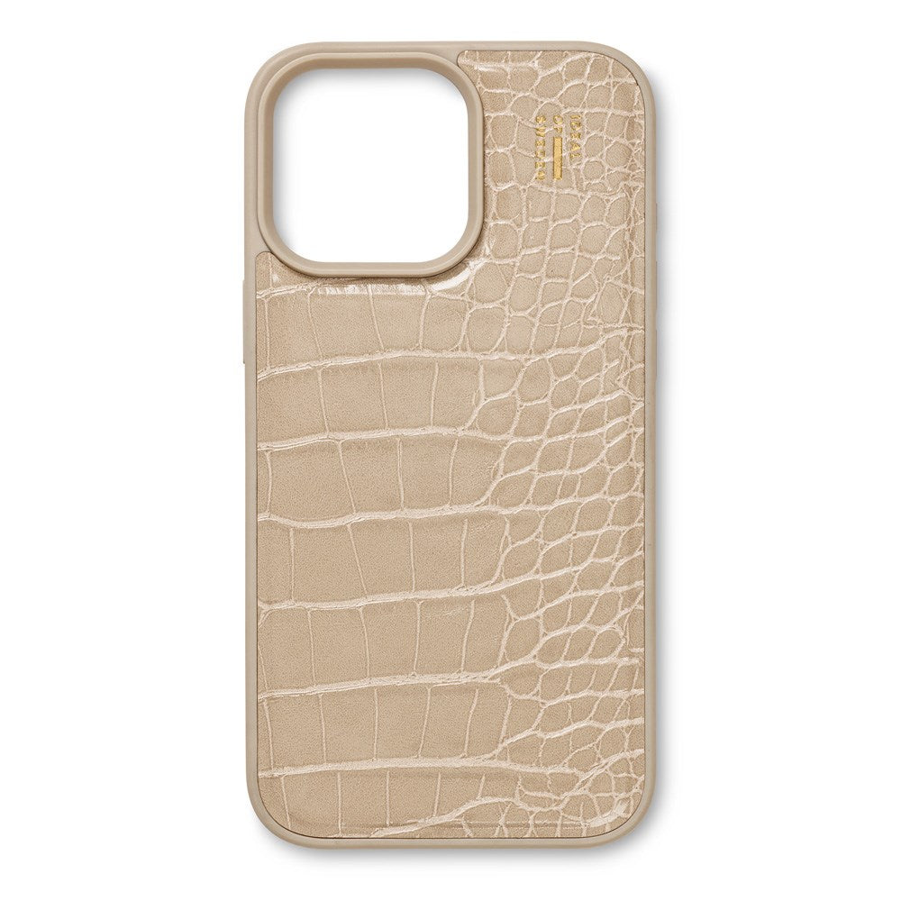 iDeal Of Sweden iPhone 16 Pro Vegan Leather Case - MagSafe Kompatibel - Warm Beige Croco