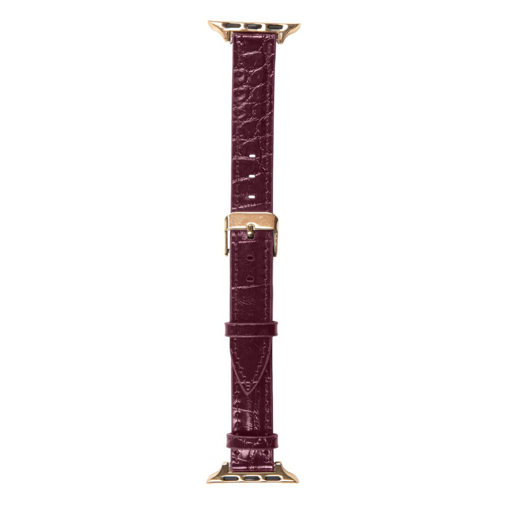 Apple Watch (38/40/SE/41/42mm) Vegan Leather Urrem - Fine Wine Croco