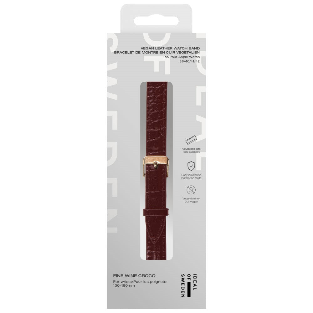 Apple Watch (38/40/SE/41/42mm) Vegan Leather Urrem - Fine Wine Croco